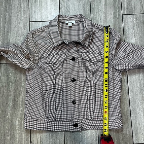 Bar lll Womens New With Tags Houndstooth Cropped Open Front Jacket Size Medium - Picture 4 of 6